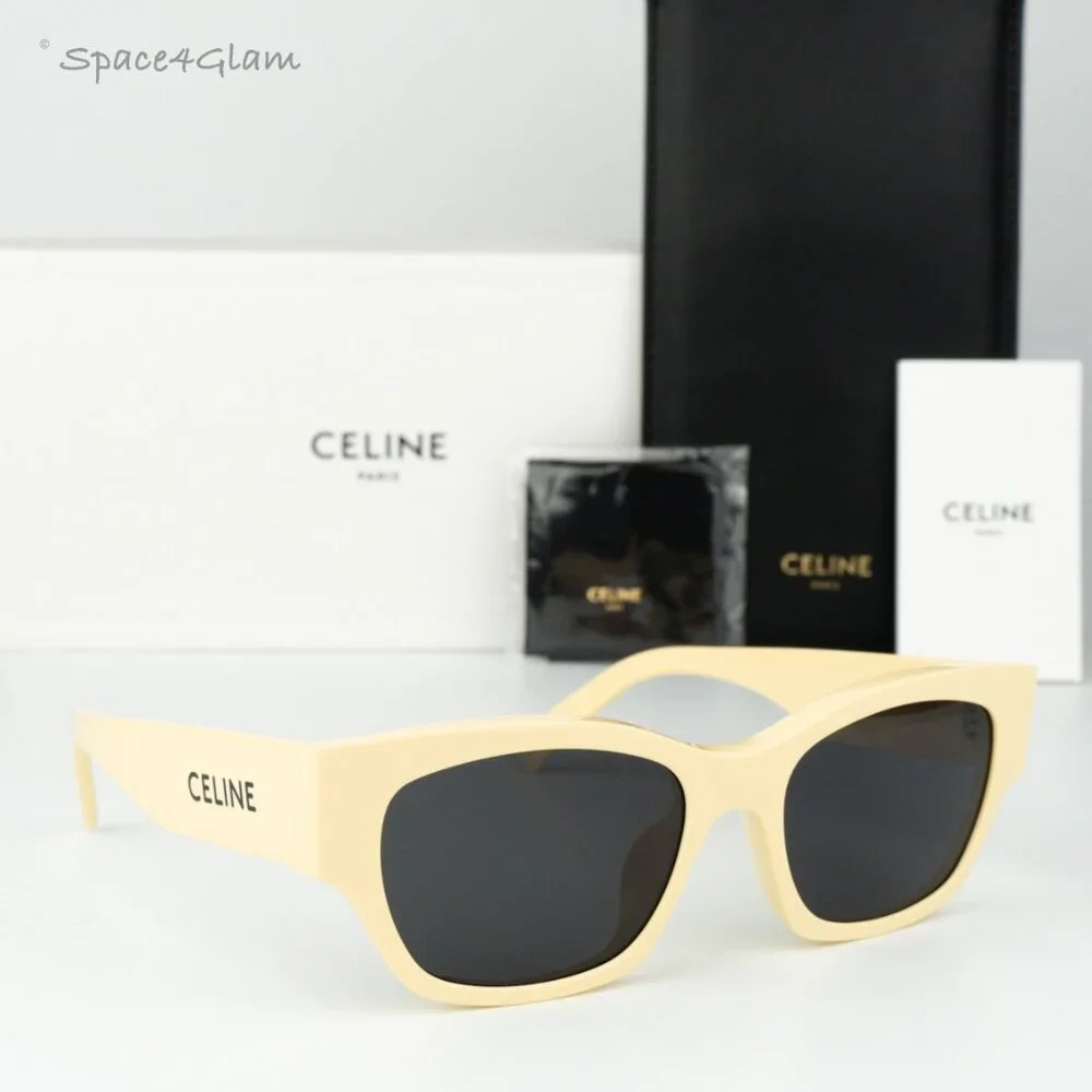 BRAND NEW Celine CL40197U 39A Shiny Light Brown Smoke Geometric Sunglasses